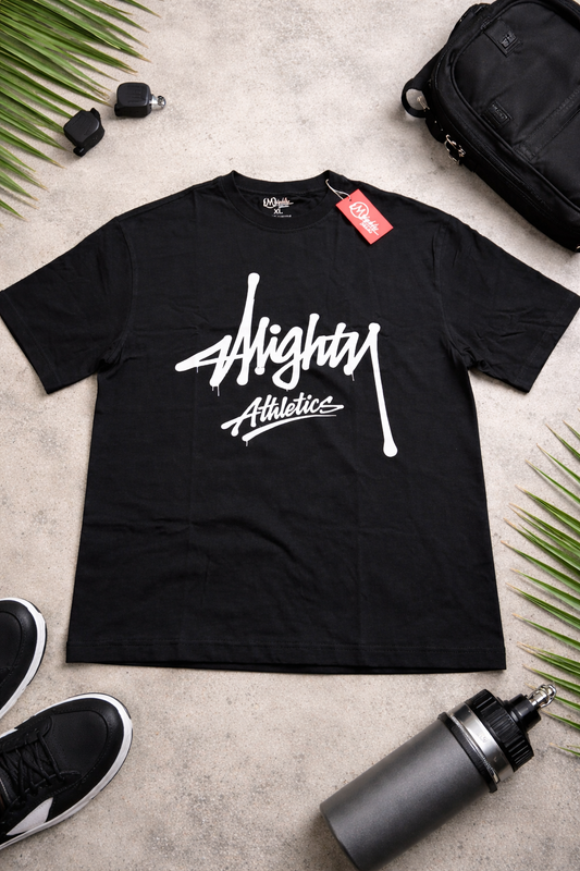 Essential Script Tee — Black