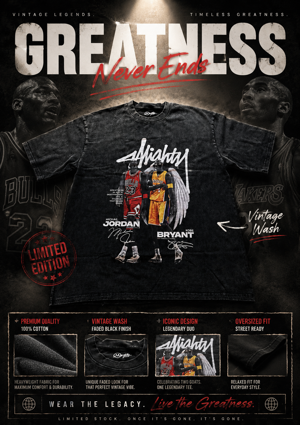 Legends Never Fade Vintage Tee