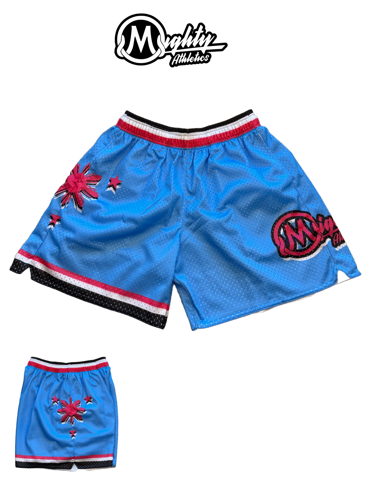 SKY BLUE STARBURST SHORTS