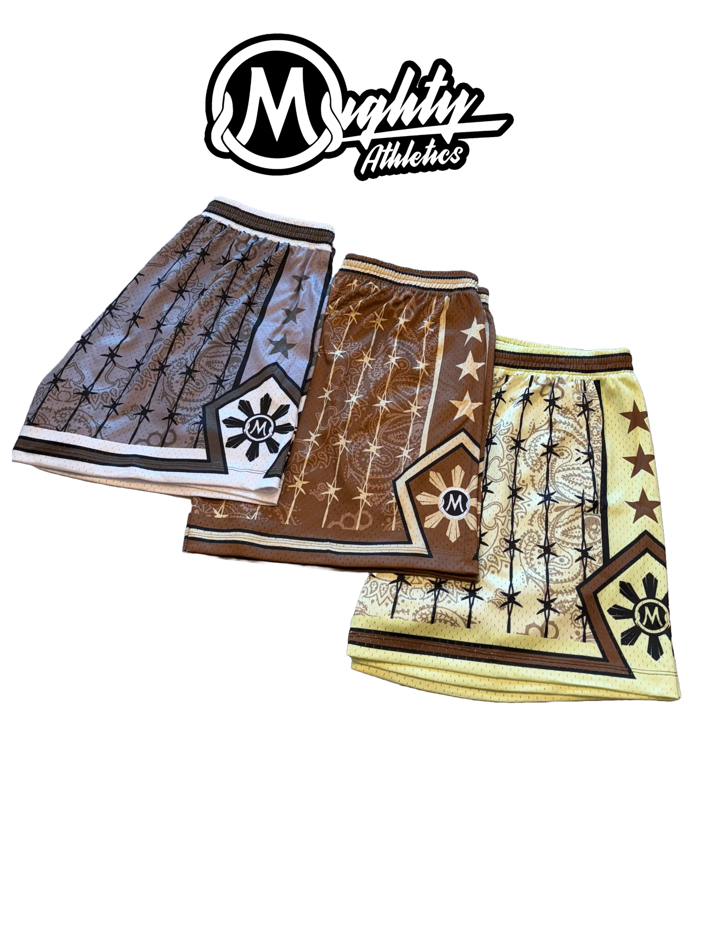 Barbed Wire Star Mesh Shorts – 3 Colorways